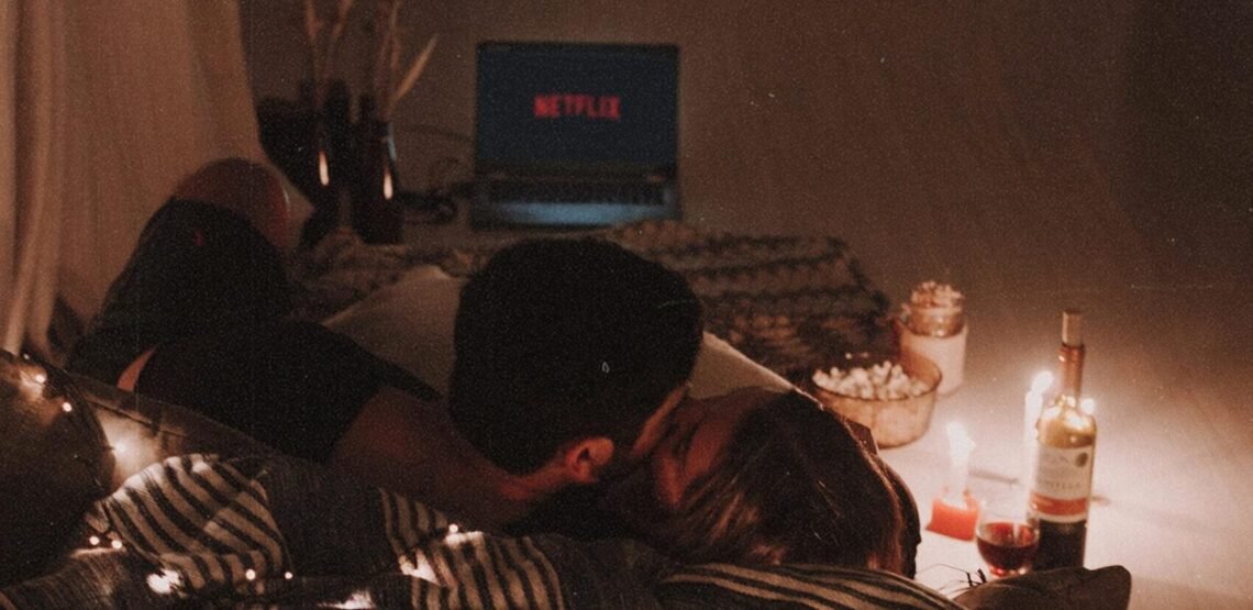 Couple Kissing on a Couch