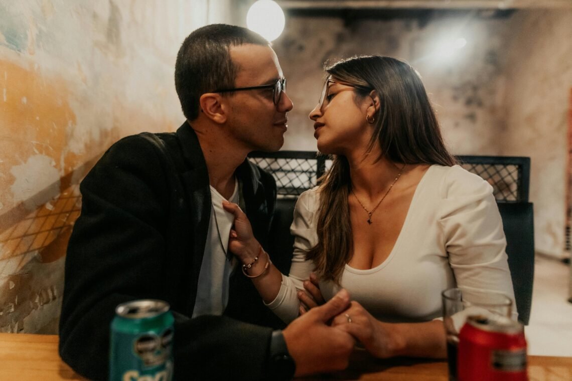 Romantic Couple Enjoying a Cozy Date Indoors